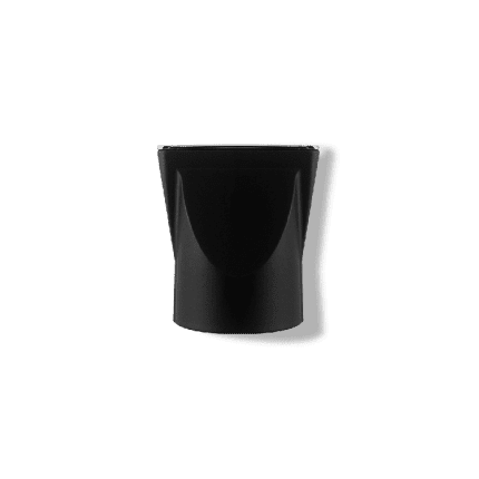 The Zinc Alloy Nozzle is a black, plastic, cone-shaped nozzle with a wide top opening and narrow base. Set against a plain white background, it casts a soft shadow to the right due to lighting from the left side.