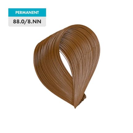 A smooth lock of light blonde hair